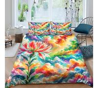 Protea Cynaroides Set Copripiumino Letto E Federe 3 Pezzi Flowers Stampa 3D Set Biancheria Da Letto Con Cerniera, Microfibra Non Necessita Di Stiratura Per Ragazzi E Ragazze Double(200x200cm)