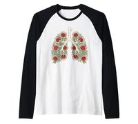 Protea Fiore Polmoni Anatomia Umana Respiratoria Maglia con Maniche Raglan