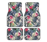 Protea Paradise stampato,Set di 4 tappetini per auto,Tappetini per veicoli,Tappetini antiscivolo per auto