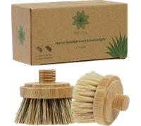 PROTEA Set di 2 Testine di Ricambio con Setole Naturali per Spazzola per Piatti e Pentole - 1 Set