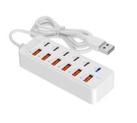 Protech Hub di ricarica rapida da 12 porte USB a 6 USB e 6 Type-C