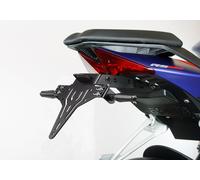 Kit portatarga PROTECH con catarifrangente e luce targa verniciata a polvere in acciaio inox nero, nero