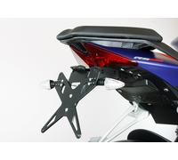 Kit porta targa PROTECH con riflettore e piastra leggera acciaio inossidabile/alluminio verniciato a polvere nero, nero