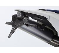 Kit portatarga PROTECH con catarifrangente e luce targa verniciata a polvere in acciaio inox nero, nero
