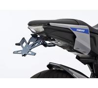 Kit portatarga PROTECH con catarifrangente e luce targa in acciaio inox/alluminio verniciato a polvere nero, nero