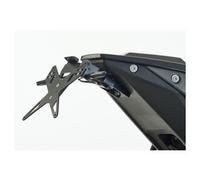 Kit portatarga PROTECH comprensivo di catarifrangente e luce targa in acciaio inox/alluminio verniciato a polvere nero, nero