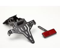 Kit portatarga PROTECH comprensivo di catarifrangente e luce targa in acciaio inox verniciato a polvere nero, nero