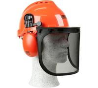 Oregon Yukon Casco di Sicurezza con Cuffie Antirumore e Visiera in Rete, Ideale per Lavori con Motosega e Decespugliatore