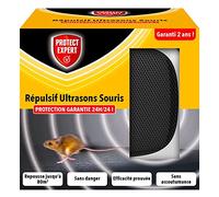 PROTECT EXPERT Ultrason Mouse - Repellente anti topo - Senza Acustumance - Respinge fino a 80 m2 - Protezione Garanzia 24 ore su 24, Bianco
