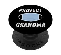 Protect Grandma Face Mask Social Distancing + Hygiene Masks PopSockets PopGrip Adesivo