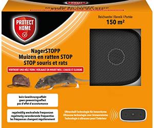 PROTECT HOME NagerSTOPP - Repellente elettronico ad ultrasuoni per ratti e topi per 150 m²