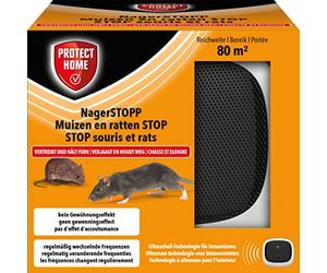 PROTECT HOME NagerSTOPP - Repellente elettronico ad ultrasuoni per ratti e topi per 80 m²