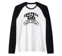Protect Kids Not Guns Meme degli attivisti Contro Le Armi Maglia con Maniche Raglan