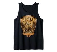 Protect National Parks Bear Vintage Arrowhead Badge Apparel Canotta