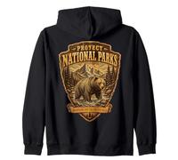 Protect National Parks Bear Vintage Arrowhead Badge Apparel Felpa con Cappuccio