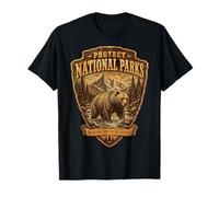 Protect National Parks Bear Vintage Arrowhead Badge Apparel Maglietta