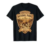Protect National Parks Bear Vintage Arrowhead Badge Apparel Maglietta