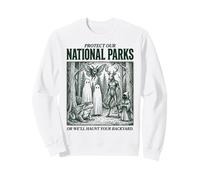 Protect Our National Parks Mothman Cryptid Weirdcore Horror Felpa
