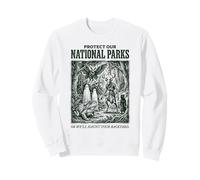 Protect Our National Parks Mothman Cryptid Weirdcore Horror Felpa