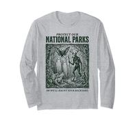 Protect Our National Parks Mothman Cryptid Weirdcore Horror Maglia a Manica