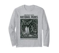 Protect Our National Parks Mothman Cryptid Weirdcore Horror Maglia a Manica