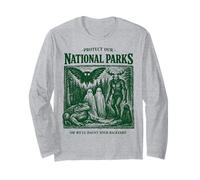 Protect Our National Parks Mothman Cryptid Weirdcore Horror Maglia a Manica
