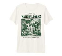Protect Our National Parks Mothman Cryptid Weirdcore Horror Maglietta Premium