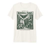 Protect Our National Parks Mothman Cryptid Weirdcore Horror Maglietta Premium