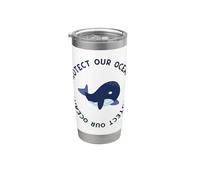 Protect Our Oceans Orca Whale Regalo Uomini Donne Bambini Ragazzi Ragazze Bicchiere termico in acciaio inox doppia parete