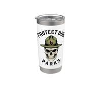 Protect Our Partks! Park Ranger Skull National Parks Bicchiere termico in acciaio inox doppia parete
