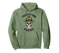 Protect Our Partks! Park Ranger Skull National Parks Felpa con Cappuccio