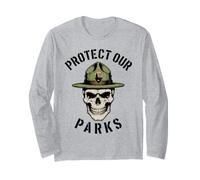 Protect Our Partks! Park Ranger Skull National Parks Maglia a Manica
