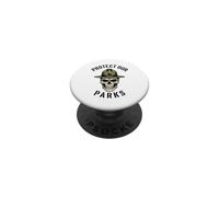 Protect Our Partks! Park Ranger Skull National Parks PopSockets PopGrip Adesivo
