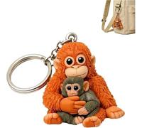 Protect Punch The Monkey, portachiavi 3D con scimmia in peluche da appendere, divertente scimmia che abbraccia portachiavi per zaino, borsa, chiavi dell'auto, regalo, B, 2.5in