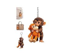Protect Punch The Monkey, portachiavi 3D con scimmia in peluche da appendere, divertente scimmia che abbraccia portachiavi per zaino, borsa, chiavi dell'auto, regalo, A, 2.5in