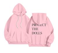 Protect The Dolls Light Felpe con cappuccio da donna Workou con cappuccio alla moda pullover top moda college casual felpe grafiche preppy con cappuccio autunno morbido comfort leggero Y2K Essential