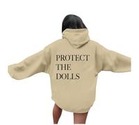 Protect The Dolls Light Felpe con cappuccio da donna Workou con cappuccio alla moda pullover top moda college casual felpe grafiche preppy con cappuccio autunno morbido comfort leggero Y2K Essential