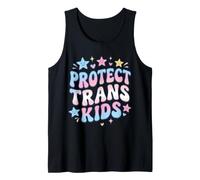 Protect Trans Kids Kawaii Stars, Grafica retrò a Bolle Pride Canotta