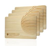 Protect Your Data DEKRA - Scheda di blocco RFID in legno testato, con tecnologia E-Field, protezione dai furti di dati, carta extra sottile da 0,8 mm per ogni portafoglio, protezione NFC, Marrone