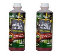 PROTECTA Attractive Vespe, Calabroni e Mosche - Liquido per trappola vespe/protezione naturale ed efficace - concentrato da diluire, può essere utilizzato in tutti i tipi di trappole - 2 x 500 ml