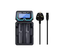 Protected 21700 Caricabatterie XTAR New X2 Charger 2-Bay 18650 Caricatore con ingresso AC e USB LCD Screen per 3.6V/3.7V 14500-26650 Li-ion Batterie 1.2V Ni-MH e Ni-CD Batteria ricaricabile