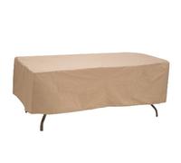 PROTECTIVE COVERS INC Patio Table Cover, Tan Vinyl, 76" x 48" With 20" Drop, Table Type: 72"-76" Oval/Rectangular Table
