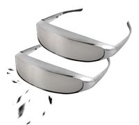 Protective One Pece Mirror Welding Goggles, Cutting Grinding Welding Safety Glasses, Auto Darkening Welding Welding Safety Glasses for Men (Silver 2pcs)