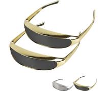 Protective One-Piece Mirror Welding Goggles, Auto Darkening Welding Goggles, Cutting Grinding Safety Glasses for Men Anti-Scratch Welding Safety Glasses (Gold 2pcs)