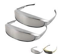 Protective One-Piece Mirror Welding Goggles, Auto Darkening Welding Goggles, Cutting Grinding Safety Glasses for Men Anti-Scratch Welding Safety Glasses (Silver 2pcs)