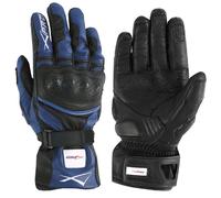 Protective Touring Racing Leather Motorcycle Motorbike Gloves Blue XS