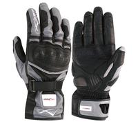 Protective Touring Racing Leather Motorcycle Motorbike Gloves Silver 3XL