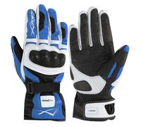 Protective Touring Racing Leather Motorcycle Motorbike Gloves White Blue XXL