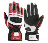 Protective Touring Racing Leather Motorcycle Motorbike Gloves White Red M