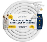 PROTECTO Protezione per cavo resistente per cani e gatti, diametro 1,27 cm, 3 m, facile da usare, per animali domestici, trasparente, inodore, colore bianco, soluzione senza masticazione